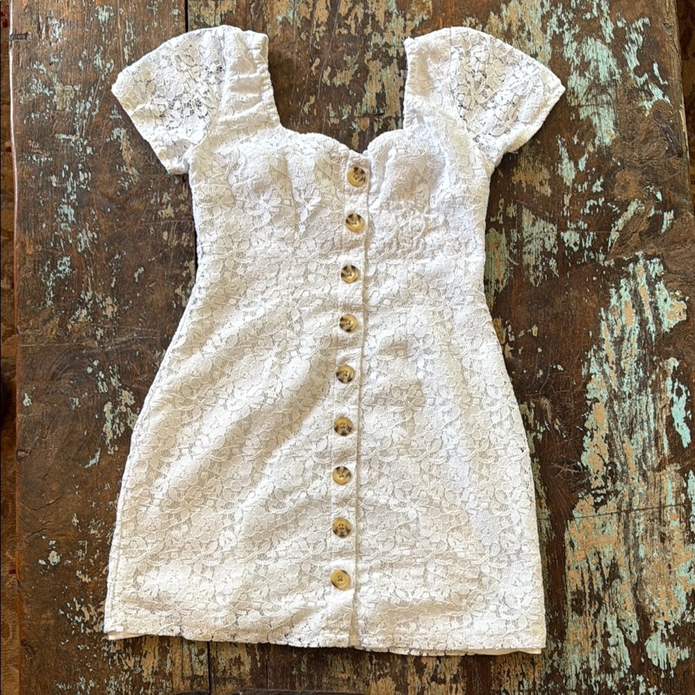 Abercrombie & Fitch White Lace Dress XXSP - Picture 1 of 2